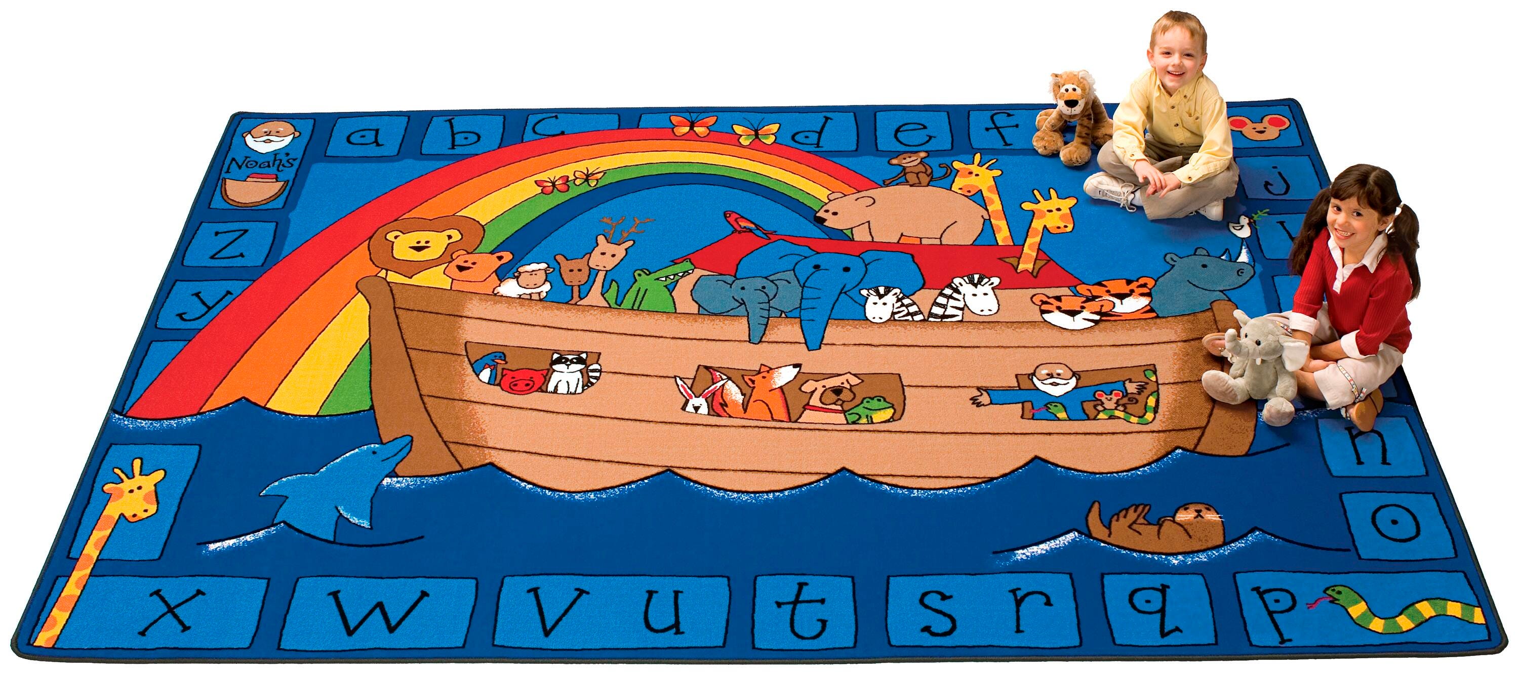 Carpets for Kids KID$Value PLUS Alphabet Noah Rug, 6 x 9 Feet, Rectangle, Multicolored, Item Number 084721